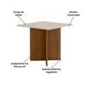 Ver imagem 2 de Mesa de Jantar Quadrada Tampo Chanfrado sem Vidro 90cm Helô Carvalho/off White - Poliman