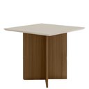 Ver imagem 1 de Mesa de Jantar Quadrada Tampo Chanfrado sem Vidro 90cm Helô Carvalho/off White - Poliman