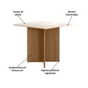 Ver imagem 3 de Mesa de Jantar Quadrada Tampo Chanfrado sem Vidro 90cm Helô Carvalho/off White - Poliman