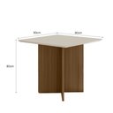 Ver imagem 4 de Mesa de Jantar Quadrada Tampo Chanfrado sem Vidro 90cm Helô Carvalho/off White - Poliman
