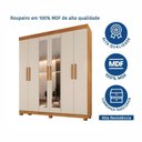 Ver imagem 7 de Guarda-Roupa Casal 6 Portas 3 Gavetas com Espelho MDF Parma Yescasa Off White/Cinamomo