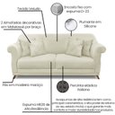 Ver imagem 3 de Sofa 2 Lugares Retro Polo 180cm com Almofada Veludo 2221 Ezz
