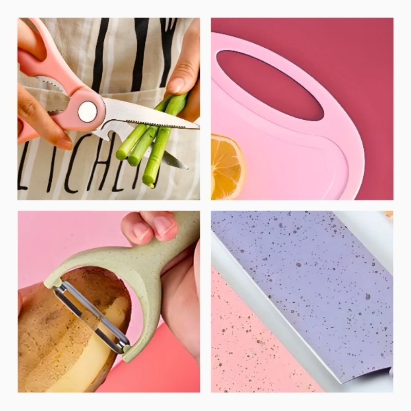 Kit Utensílios de Cozinha com 7 Peças Coloridas - 7