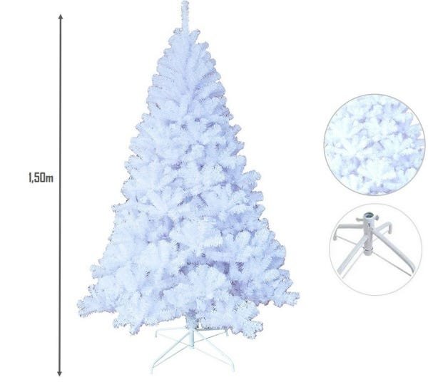 Árvore De Natal Verde Com Neve Luxo 1.50m 260 Galhos A0615m