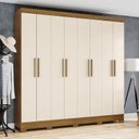 Ver imagem 2 de Guarda Roupa Casal Toscano com 8 Portas Nature/Off White - Móveis Briz
