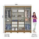 Ver imagem 4 de Guarda Roupa Casal Toscano com 8 Portas Nature/Off White - Móveis Briz