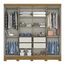 Ver imagem 3 de Guarda Roupa Casal Toscano com 8 Portas Nature/Off White - Móveis Briz