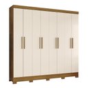 Ver imagem 1 de Guarda Roupa Casal Toscano com 8 Portas Nature/Off White - Móveis Briz