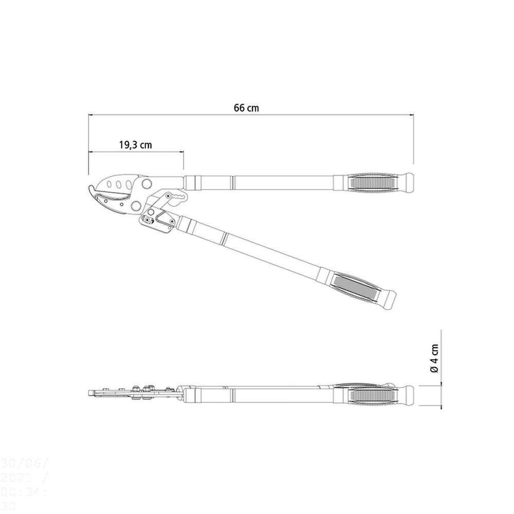 Tesourão de Poda Tipo Anvil Tramontina em Aço com Cabos Extensíveis de 46,5 até 78,5 Cm - 3