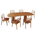 Ver imagem 2 de Conjunto Sala de Jantar Mesa Noronha 180cm Tampo Laminado Organico e 6 Cadeiras Eva Premium