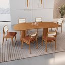 Ver imagem 1 de Conjunto Sala de Jantar Mesa Noronha 180cm Tampo Laminado Organico e 6 Cadeiras Eva Premium