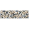 Caminho de Mesa Floral Azul e Bege 100% Algodão - 40x200cm - 1