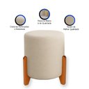 Ver imagem 2 de Puff Orgânico Boucle Thor com Pés de Madeira - 7 Decor Bege