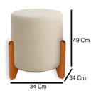 Ver imagem 3 de Puff Orgânico Boucle Thor com Pés de Madeira - 7 Decor Bege