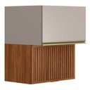 Ver imagem 1 de Armario Aereo Basculante Ripado 2p 60 Cm Mdf Proenca Nogueira Nude Prime Demartez