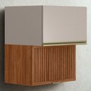 Ver imagem 2 de Armario Aereo Basculante Ripado 2p 60 Cm Mdf Proenca Nogueira Nude Prime Demartez