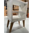 Ver imagem 4 de Mesa de Cabeceira Nicho Quarto Casal Decoração Retro Pés Reguláveis