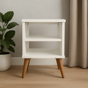 Ver imagem 1 de Mesa de Cabeceira Nicho Quarto Casal Decoração Retro Pés Reguláveis