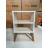 Mesa de Cabeceira Nicho Quarto Casal Decoração Retro Pés Reguláveis - 2