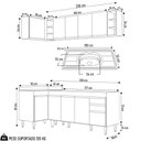 Ver imagem 4 de Armário de Cozinha Modulado de Canto Direito 5 Peças Cp45 com Pia Inox Preto/cinza - Lumil Lumil Móv