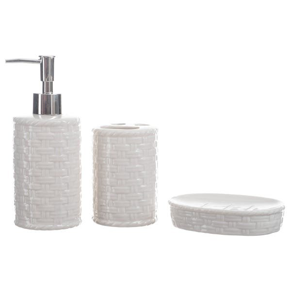 Kit Banheiro Lavabo Conjunto Porta Sabonete Líquido Trançado / KB-030 - 2