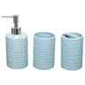 Kit Banheiro Lavado Porta Sabonete Escova Líquido 3 Peças / KB096 - Azul - 2