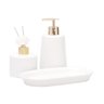Jogo Banheiro Lavabo Porcelana Aromatizador Difusor Bandeja / Kb-801 - Branco - 3
