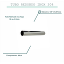 Ver imagem 2 de Tubo inox 15,8mm 5/8 polegadas (tam: 1,5m) cano 1,2mm espessura TUBO INOX 5/8 POLEGADA