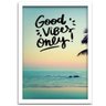 Conjunto Quadros Decorativos 2 Peças 40X60 Praia Good Vibes Titulo Moldura Branca - 4