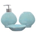 Ver imagem 1 de Kit Banheiro Lavabo Porta Sabonete Líquido / Fundo do Mar 01 - Água