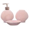 Kit Banheiro Lavabo Porta Sabonete Líquido / Fundo do Mar 01 - Rosa - 1