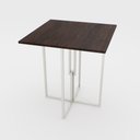 Ver imagem 2 de Mesa Quadrada Industrial 70cm Branca Tampo Madeira Imbuia