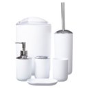 Ver imagem 1 de Kit Banheiro Conjunto Completo Saboneteira Lixeira 6 Peças / KBLX-110 - Branco