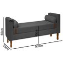 Ver imagem 6 de Kit Cabeceira e Calçadeira Baú para Cama Box Solteiro 90cm Pietro Bouclê - Sofa Store:bouclê Cinza G
