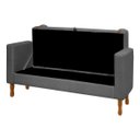Ver imagem 4 de Kit Cabeceira e Calçadeira Baú para Cama Box Solteiro 90cm Pietro Bouclê - Sofa Store:bouclê Cinza G