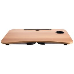 Mesa Portátil Dobrável para Notebook Cama Home Office Refeição (D) - Marrom Amarelado - 4