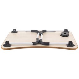 Mesa Portátil Dobrável para Notebook Cama Home Office Refeição (D) - Marrom Amarelado - 5