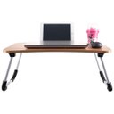 Ver imagem 2 de Mesa Portátil Dobrável para Notebook Cama Home Office Refeição (D) - Marrom Amarelado