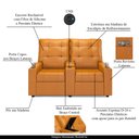 Ver imagem 3 de Poltrona do Papai Reclinável Sala de Cinema Palace 2 Lugares Manual Baú Usb Pu Whisky G23 Encantum