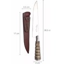 Ver imagem 2 de Faca Churrasco 6'' Aço Inox Cabo Rabo de Tatu e Bainha Couro