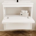 Ver imagem 4 de Gabinete para Banheiro Yaris Branco com Bancada Sintética Branca