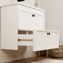 Ver imagem 2 de Gabinete para Banheiro Yaris Branco com Bancada Sintética Branca