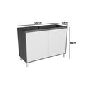 Ver imagem 4 de Balcão de Cozinha Denver Ph 3111 C/ 2 Portas S/ Tampo 120cm Freijo Rocks/branco - Herval