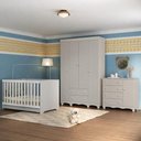 Ver imagem 1 de Quarto de Bebê Completo com Berço Americano 3 em 1 p/Colchão 130x70cm Dengo Multimóveis MP4584