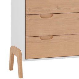 Cômoda com 4 Gavetas - Branco/Pinus - 4