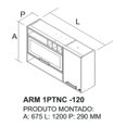 Ver imagem 4 de Armário Aéreo 2 Portas 120cm Vidro Reflecta Nicho Adega Nápoles - Itatiaia Cinamomo/off White
