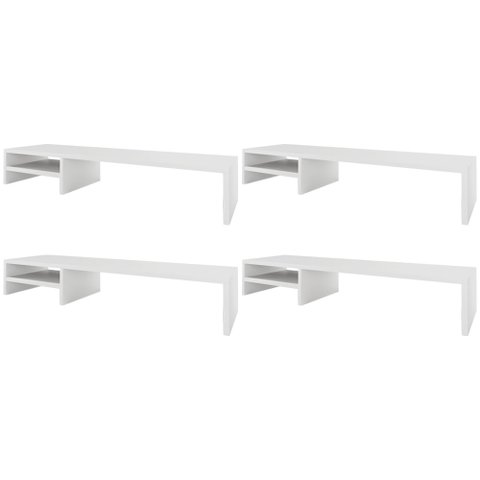 Kit 04 Suportes Para Monitor Stand Home Office Lap 90 cm L03 Branco - Lyam Lyam Decor