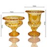 Kit 3 Pçs Centro de Mesa + Vaso + Bandeja de Cristal Âmbar Enfeite Decorativo L'Hermitage - 2