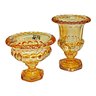 Kit 3 Pçs Centro de Mesa + Vaso + Bandeja de Cristal Âmbar Enfeite Decorativo L'Hermitage - 8