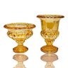Kit 3 Pçs Centro de Mesa + Vaso + Bandeja de Cristal Âmbar Enfeite Decorativo L'Hermitage - 6